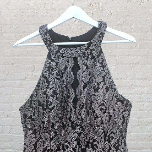 R&M Collection Halter dress Black Silver Size 6 - Picture 5 of 16